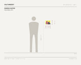 Rodrigo Kupfer, Class Mates, 2019 — scale drawing, 9.45 × 7.09 inches, with a 5 ft 10 in figure for scale