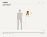 Carmine Santaniello, Boy with a cigarette #3, 2025 — scale drawing, 9 × 12 inches, with a 5 ft 10 in figure for scale