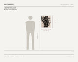 Lorenzo Williams, We're not going back, 2024 — scale drawing, 18 × 24 inches, with a 5 ft 10 in figure for scale