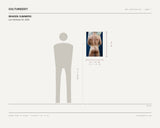 Braden Summers, Les Hommes #2, 2025 — scale drawing, 16 × 24 inches, with a 5 ft 10 in figure for scale
