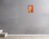 Oscar De La Rocha, Figure Against Red, 2024 — shown in situ, true to scale