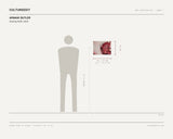 Armani Butler, Closing Shift, 2024 — scale drawing, 16 × 12 inches, with a 5 ft 10 in figure for scale