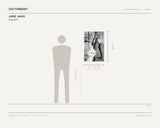 Josef Jasso, Plug, 2017 — scale drawing, 20 × 30 inches, with a 5 ft 10 in figure for scale