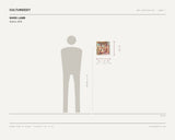ward lamb, Sauna, 2025 — scale drawing, 12 × 12 inches, with a 5 ft 10 in figure for scale