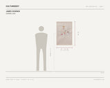James Schenck, GOONER, 2025 — scale drawing, 24 × 36 inches, with a 5 ft 10 in figure for scale