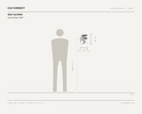 Rob Salerno, Lazy Sunday, 2025 — scale drawing, 8 × 11 inches, with a 5 ft 10 in figure for scale