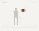 Robert Dallas, James, 2022 — scale drawing, 12 × 12 inches, with a 5 ft 10 in figure for scale