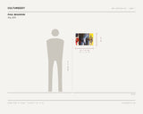 Paul BEAUDOIN, drip, 2025 — scale drawing, 19 × 13 inches, with a 5 ft 10 in figure for scale