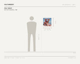Phil Tarley, BOY WITH SEASHELL, 1998 — scale drawing, 16 × 16 inches, with a 5 ft 10 in figure for scale