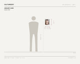 Gregory Gore, Daniel, 2026 — scale drawing, 8.5 × 11 inches, with a 5 ft 10 in figure for scale