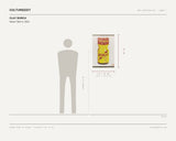 Clay Burch, Never Fake It, 2024 — scale drawing, 20 × 30 inches, with a 5 ft 10 in figure for scale