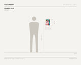 Eduardo Silva, OK, 2021 — scale drawing, 8.5 × 11 inches, with a 5 ft 10 in figure for scale