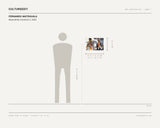 Fernando Matehuala, Masculinity Construct 2, 2026 — scale drawing, 17.5 × 11.75 inches, with a 5 ft 10 in figure for scale