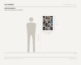 Gaëtan Dubroca, Asses (from vertigo series), 2020-2024 — scale drawing, 19.69 × 27.56 inches, with a 5 ft 10 in figure for scale