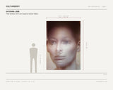 KATERINA JEBB, Tilda Swinton, 2012 (art carpet by henzel studio) — scale drawing, 78.74 × 114.17 inches, with a 5 ft 10 in figure for scale