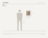 Ravi, Untitled, 1998 — scale drawing, 12 × 15.5 inches, with a 5 ft 10 in figure for scale