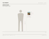 Michael Saling, Man in the desert #7, 2025 — scale drawing, 8 × 10 inches, with a 5 ft 10 in figure for scale