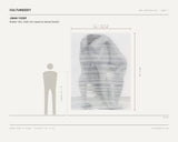 Jwan Yosef, Builder (02), 2026 (Art carpet by Henzel Studio) — scale drawing, 78.74 × 102.36 inches, with a 5 ft 10 in figure for scale