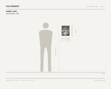 Daniel Case, Soft Branches, 2023 — scale drawing, 11 × 14 inches, with a 5 ft 10 in figure for scale