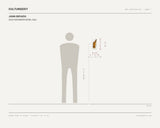 JOHN DEFAZIO, GOLD MOONMAN BONG, 20xx — scale drawing, 4 × 10 inches, with a 5 ft 10 in figure for scale