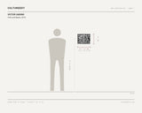 Victor Gadino, Pork and Beans, 2016 — scale drawing, 14 × 11 inches, with a 5 ft 10 in figure for scale