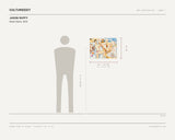 Jason Duffy, Beach Buns, 2023 — scale drawing, 24 × 18 inches, with a 5 ft 10 in figure for scale