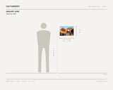 Gregory Gore, Hazel #5, 2026 — scale drawing, 19 × 13 inches, with a 5 ft 10 in figure for scale