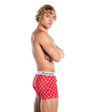 Playboy Men's Argyle Boxer Briefs - Red/White back view