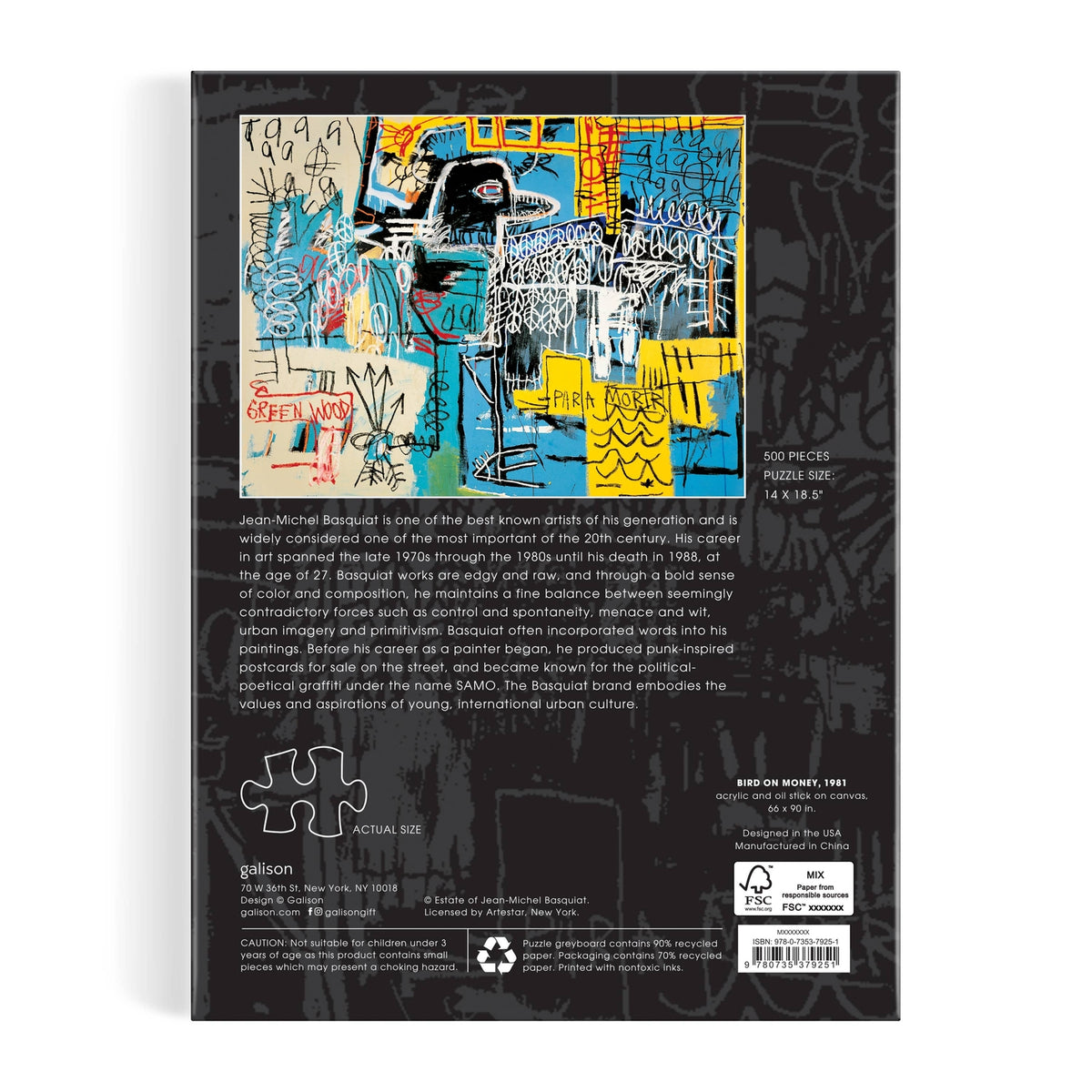 Basquiat Bird On Money 500 Piece Book Puzzle