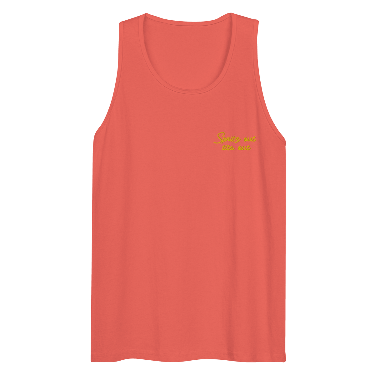 Spritz Out, Tits Out Embroidered Men's Tank Top