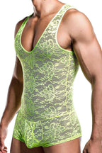 MOB Men's Lace Bodysuit - Lime