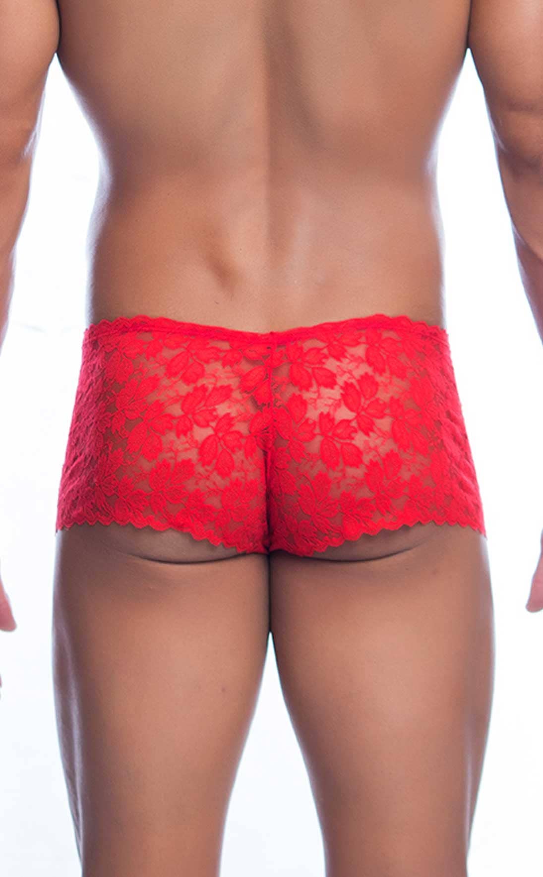 MOB Rose Lace Boy Short - Red