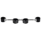 Strict Leather Adjustable Swiveling Spreader Bar with Leather Cuffs