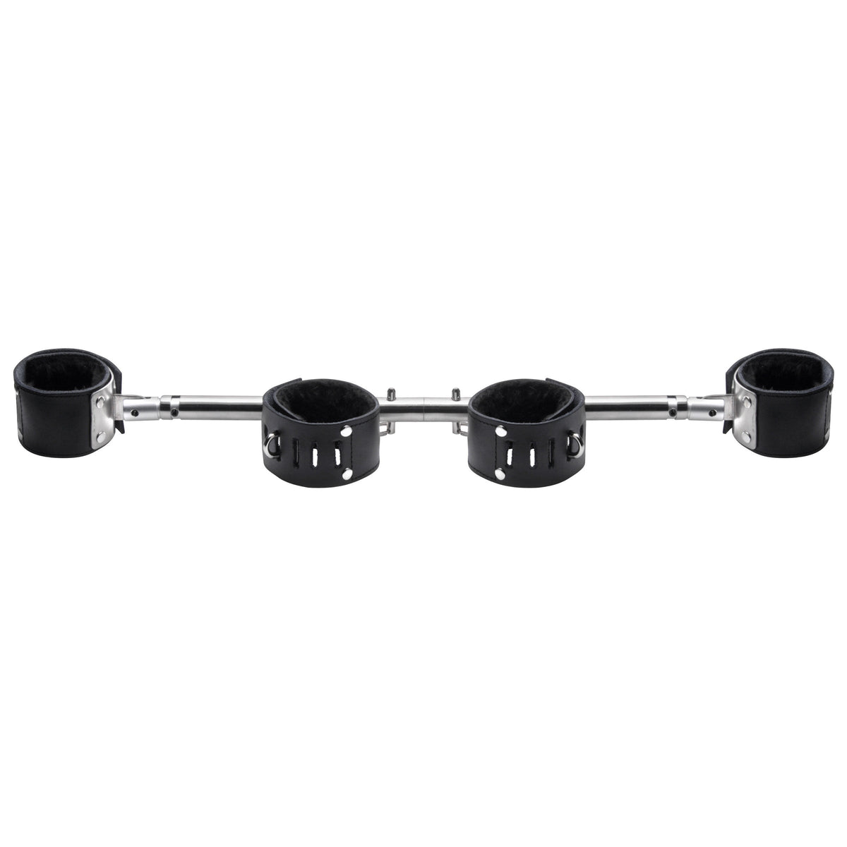 Strict Leather Adjustable Swiveling Spreader Bar with Leather Cuffs