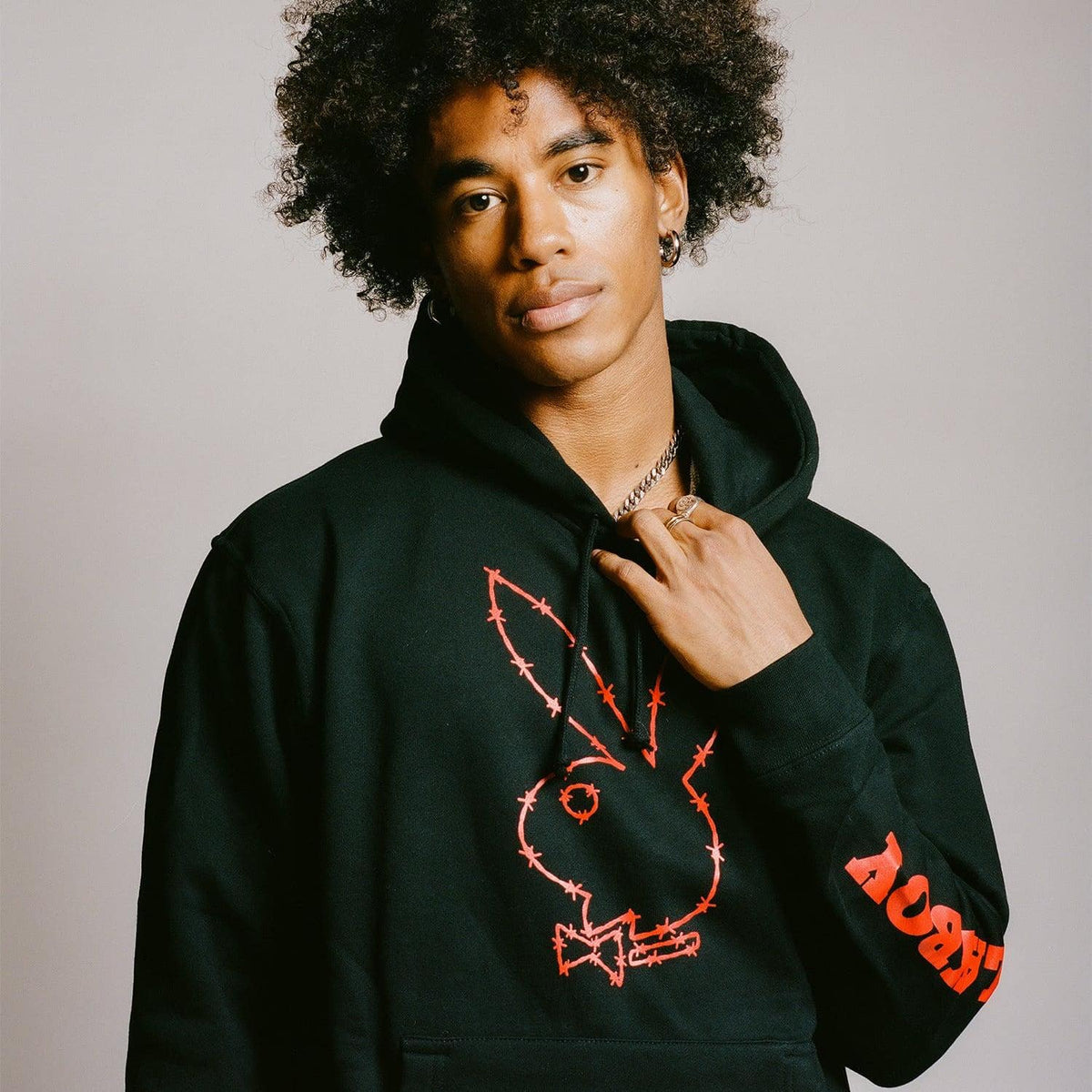 PLAYBOY Tough Love Rabbit Head Hoodie