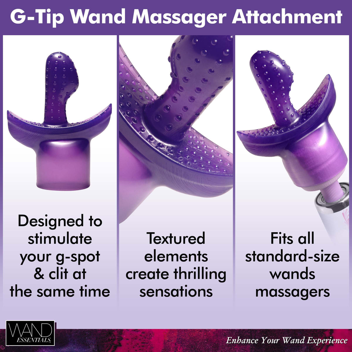 Wand Essentials G Tip Wand Massager Attachment - Purple