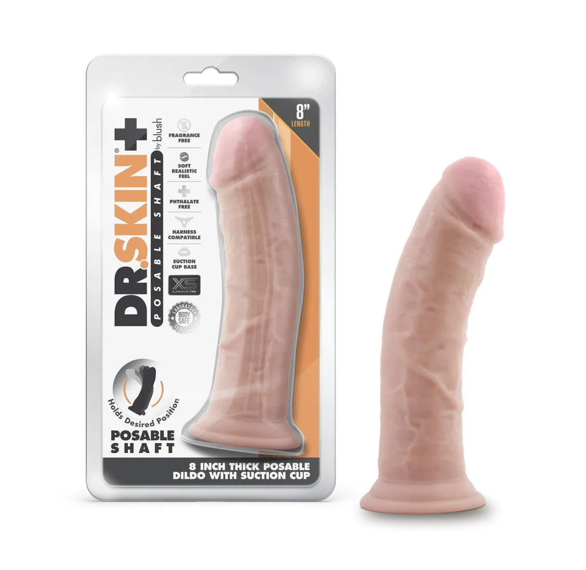 Dr. Skin Plus Realistic Vanilla 8-Inch Dildo