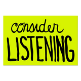 Consider Listening By Sam Durant - Die-Cut Sticker