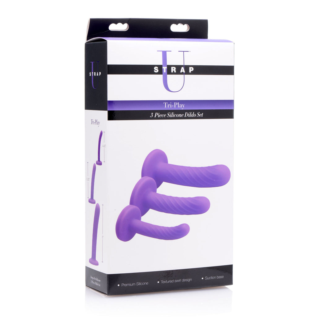 Strap U Tri-Play 3 Piece Silicone Dildo Set