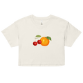 Women's Orange Cherry Fruit Crop Top T-Shirt