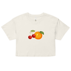 Women's Orange Cherry Fruit Crop Top T-Shirt