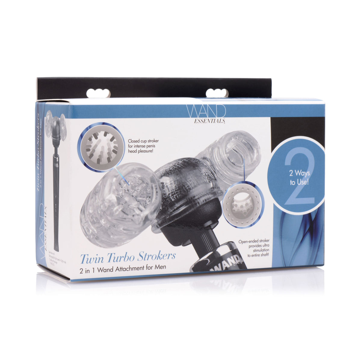 Wand Essentials Twin Turbo Strokers 2 in 1 Wand Attachment for Men