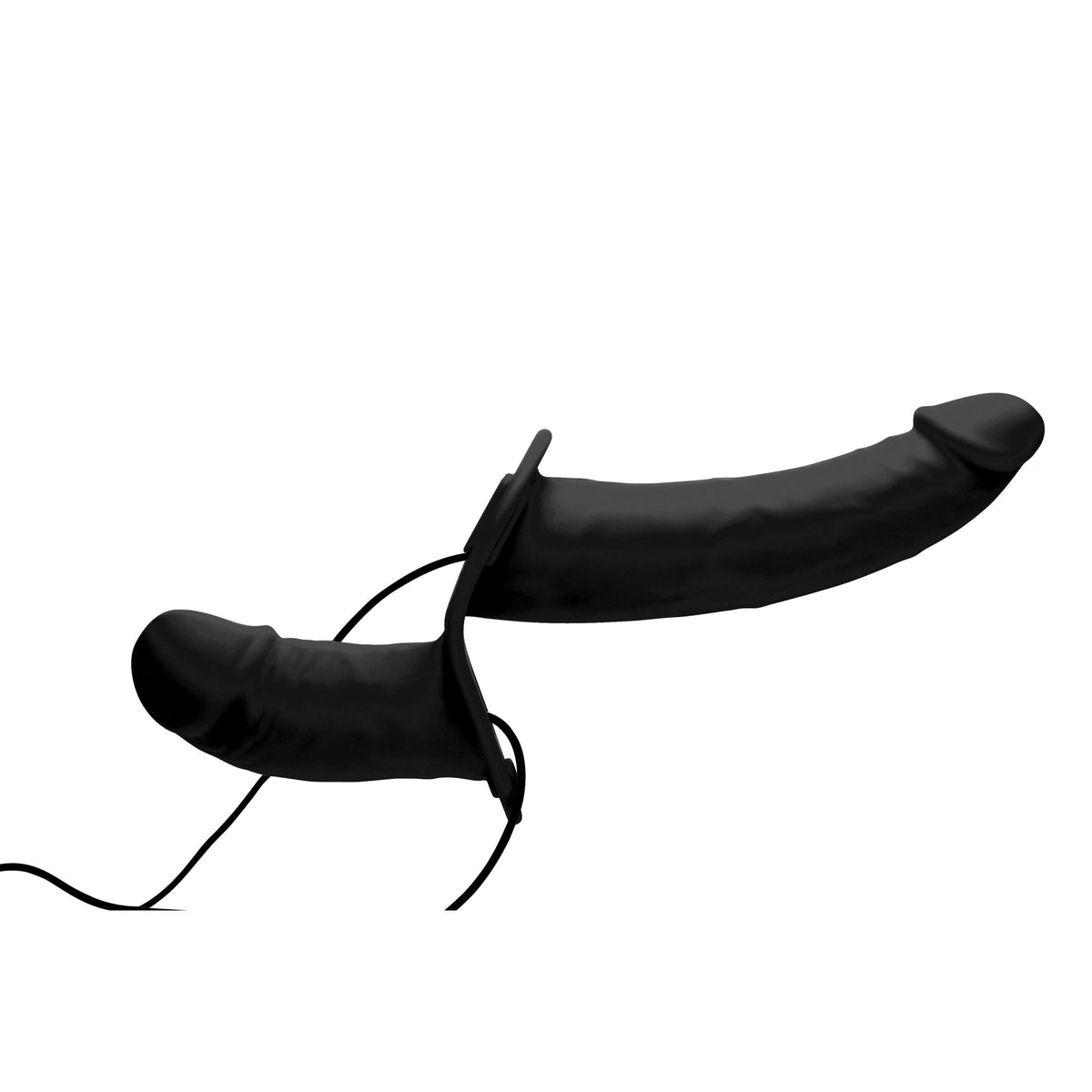 Strap U Power Pegger Silicone Vibrating Double Dildo with Harness