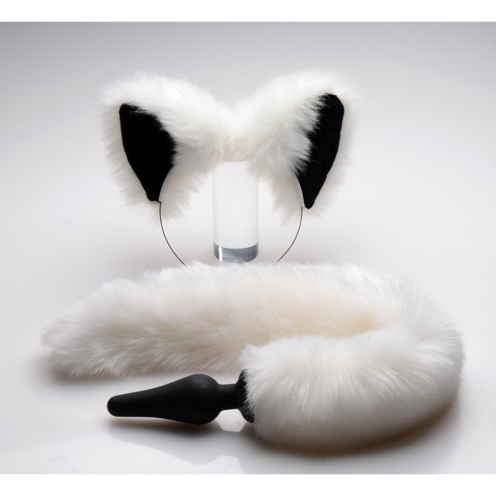Tailz White Fox Tail Anal Plug and Ears Set