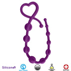 Hearts n Spurs Silicone Anal Beads - Purple