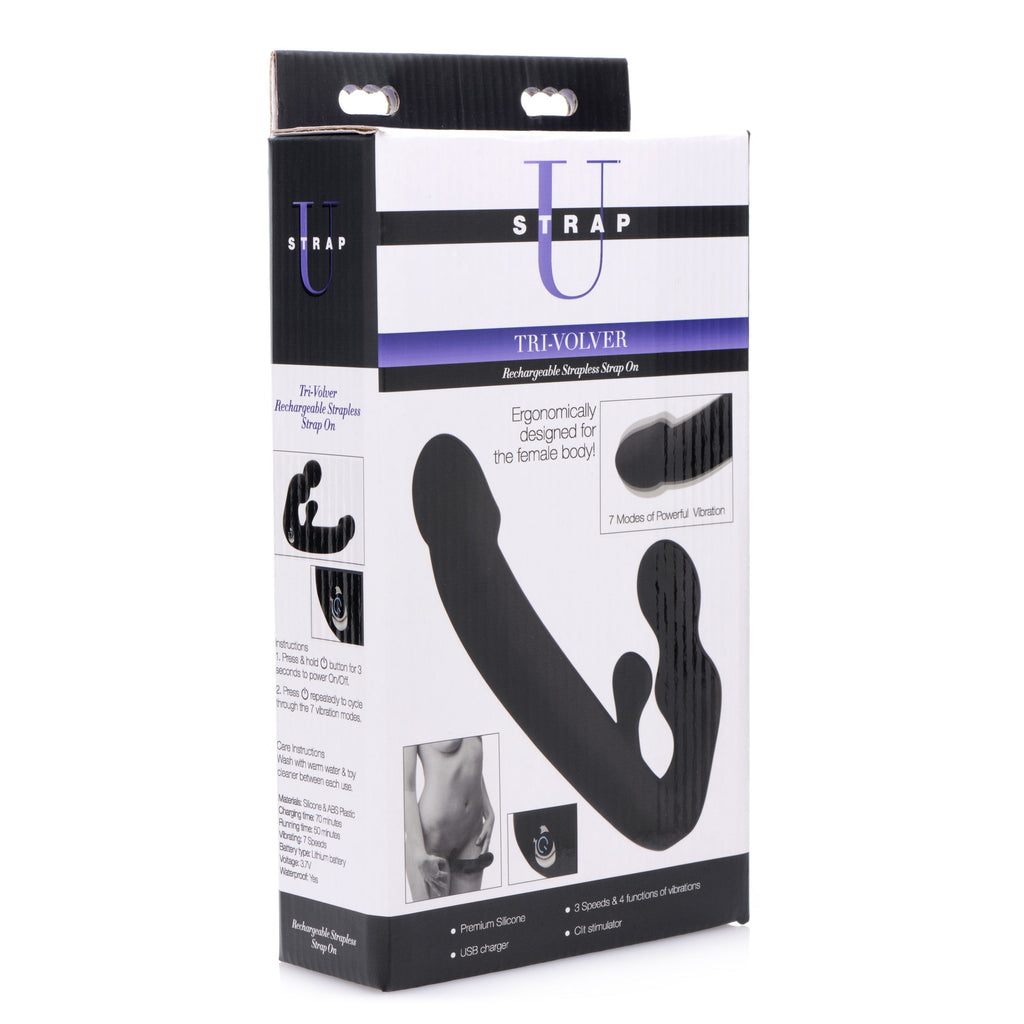 Strap U Tri-Volver Rechargeable Strapless Strap On