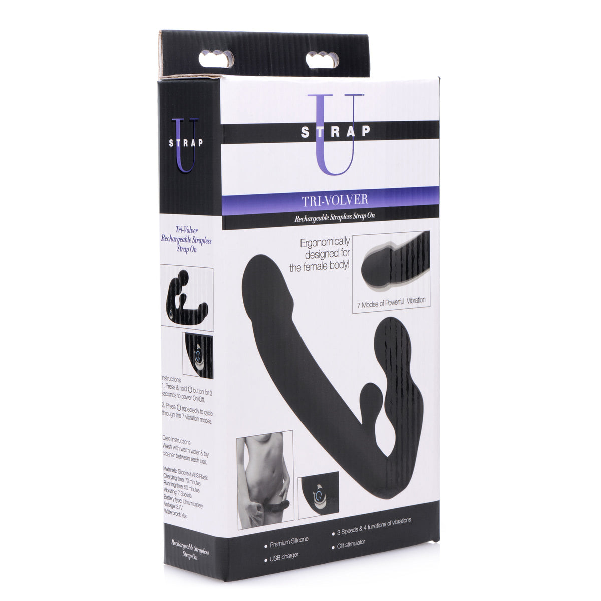 Strap U Tri-Volver Rechargeable Strapless Strap On
