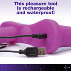 Strap U Double Take 10X Double Penetration Vibrating Strap-on Harness - Purple