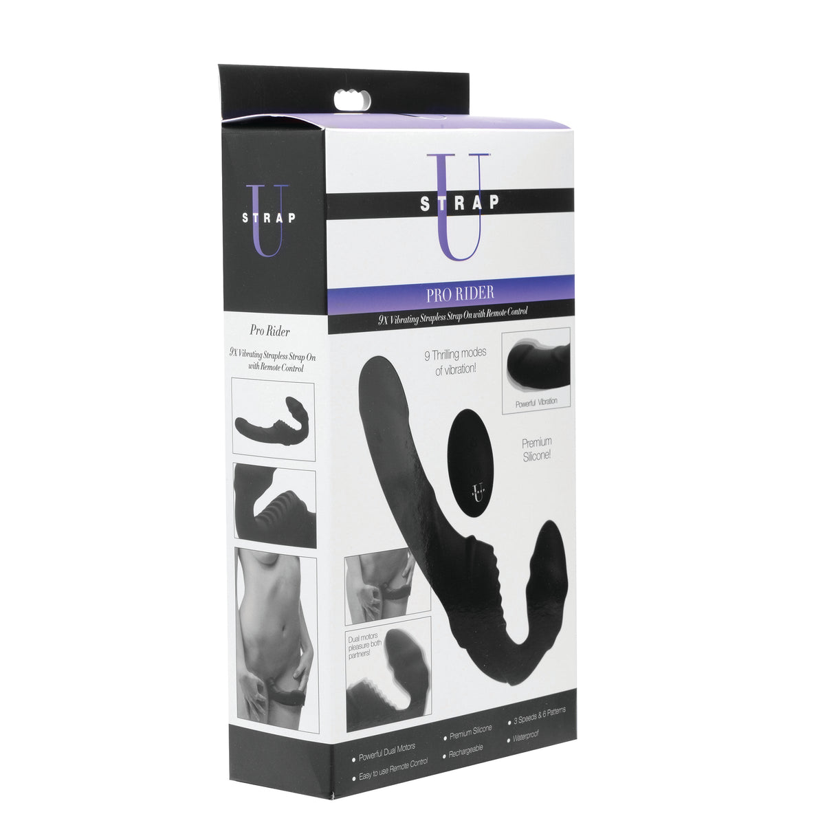 Strap U Pro Rider 9X Vibrating Silicone Strapless Strap On with Remote Control
