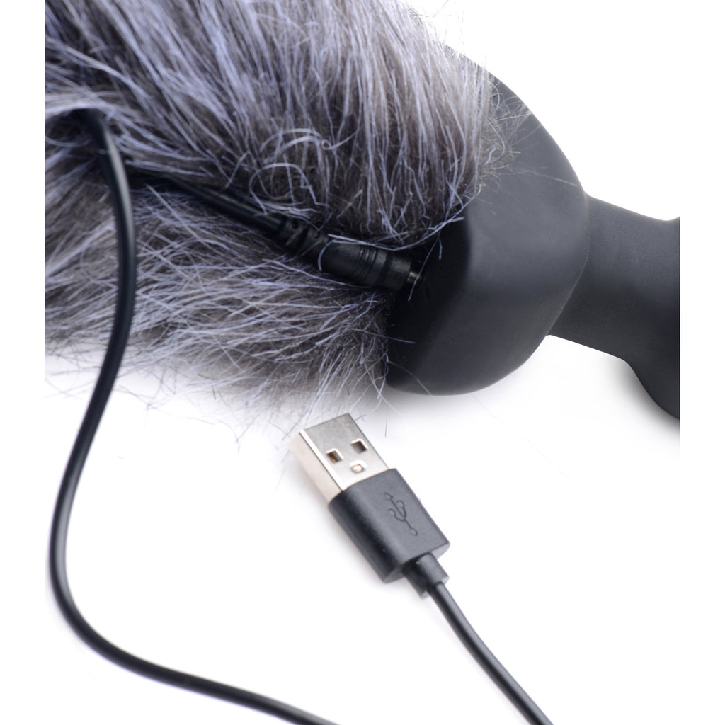 Tailz Grey Fox Tail Vibrating Anal Plug